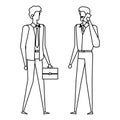 elegant young businessmen using smartphone