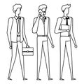 elegant young businessmen using smartphone