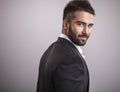 Elegant young handsome man. Studio fashion portrait. Royalty Free Stock Photo