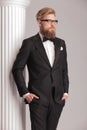 Elegant young man wearing a tuxedo Royalty Free Stock Photo