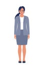 Elegant young woman in business suit. Flat sytle illustration of a handsome successful businesswoman