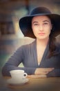 Elegant Young Woman Having Coffee Royalty Free Stock Photo