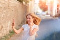 Elegant young woman using tablet Royalty Free Stock Photo