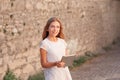 Elegant young woman using tablet Royalty Free Stock Photo