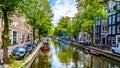 The Elegantiersgracht canal in Amsterdam in the Netherlands Royalty Free Stock Photo