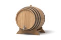 Standing wooden barrel with front faucet