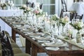 Elegantly decorated table for wedding reception or party Royalty Free Stock Photo