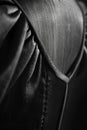 Elegantly draped fabric detail exhibiting intricate texture and nuanced monochrome gradient Royalty Free Stock Photo