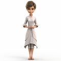 Elegantly Formal Cartoon Girl In Photorealistic Rendering