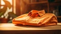 Elegantly Formal Orange Shirt On Table In Sunlight - Industrial Design