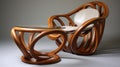 Elegantly Twisted Coffee Table Chair With Infinity Nets Style Royalty Free Stock Photo