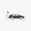 Elektroauto sticker, simple vector icon Royalty Free Stock Photo