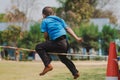 Elemantary Students Grade 3 take exams High jump. Royalty Free Stock Photo