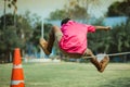 Elemantary Students Grade 3 take exams High jump. Royalty Free Stock Photo