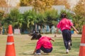 Elemantary Students Grade 3 take exams High jump.