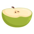 Element apple fruit icon cartoon vector. Slice leaf Royalty Free Stock Photo