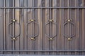 Architectural decorative exterior metal fence. Metal gates, forged pattern Royalty Free Stock Photo