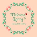 Element art design of leaves and flower frame, for welcome spring invitation card decor. Vector Royalty Free Stock Photo