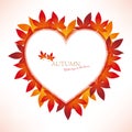 Heart frame with maple leaf illustration Royalty Free Stock Photo