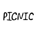 Element without background, picnic, lettering, hand-drawn vector illustration