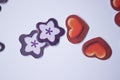 An element of a board game - hearts and flowers. Player Lives and points. Exciting time during isolation and quarantine.