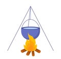 Element for camping bonfire vector concept