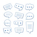 Set of Hand Drawn Doodle Speech Bubble Icons for Flat Design Element Royalty Free Stock Photo