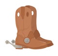 Texas boots with spurs. Cowboy shoes. Royalty Free Stock Photo