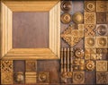 Element of decorative woodcarving , classical wooden decor elements