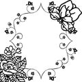 Element design for frame, with very beauty of leaf flower blooms. Vector Royalty Free Stock Photo