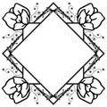 Element design for frame, with very beauty of leaf flower blooms. Vector Royalty Free Stock Photo