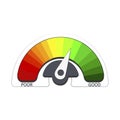 Element graphic design indicator credit customer rate with bright colored spectrum levels