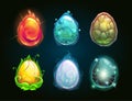 Element icons, dragon eggs set