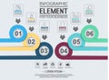 Element for infographic chart template geometric figure overlapping circles