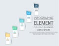 Element for infographic chart template geometric figure stikers number options Royalty Free Stock Photo