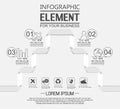 Element for infographic template geometric figure four options simple Royalty Free Stock Photo