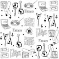 Element music doodles set hand draw Royalty Free Stock Photo