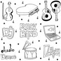 Element music doodles vector art Royalty Free Stock Photo