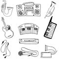 Element music set doodles Royalty Free Stock Photo