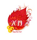 Element for New Year`s design in ÃÂ¡hinese style. Royalty Free Stock Photo