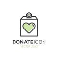 Element for Nonprofit Organizations and Donation Centre. Fundraising Symbols. Crowdfunding Project Label