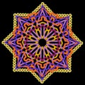 Element of the Persian rug - black Star