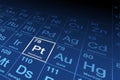 Element platinum on the periodic table of elements Royalty Free Stock Photo