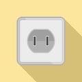 Element power socket icon, flat style