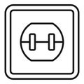 Element power socket icon, outline style