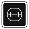 Element power socket icon, simple style