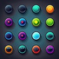 element round game button ai generated