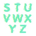 Set of eight letters form letter S to letter Z