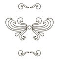 Set of elements for design: dividers, damask, curls and swirls isolated Royalty Free Stock Photo