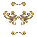 Set of elements for design: dividers, damask, curls and swirls isolated Royalty Free Stock Photo